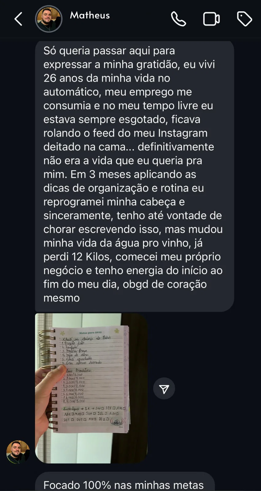Depoimento real de leitor 3
